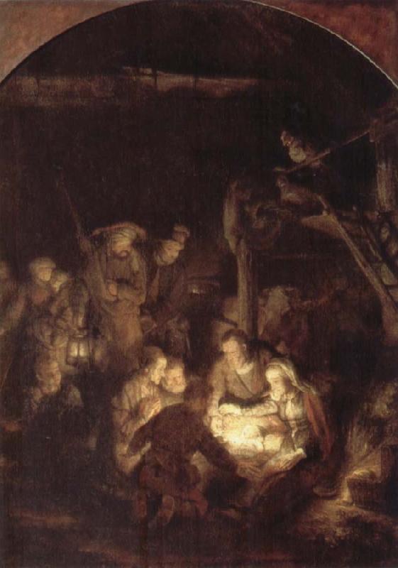 REMBRANDT Harmenszoon van Rijn The Adoration of the Shepherds France oil painting art